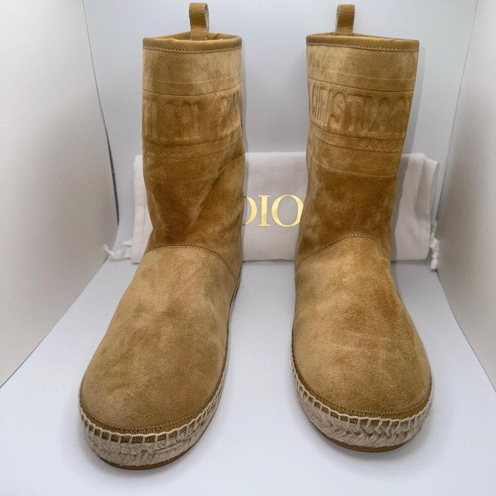 Christian Dior Granville Espadrille Boots Boots Suede Natural Beige EU 41 NIB